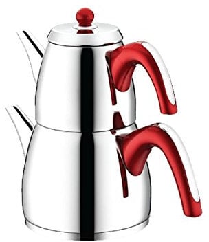 18/10 Stainless Steel Double Tea pot Samovar Turkish Tea Pot set (ECE)
