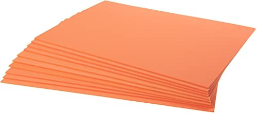 folia 231040 - Moosgummi, 2 mm, ca. 20 x 29 cm, 10 Bögen, orange - ideal für vielseitige Bastelarbeiten