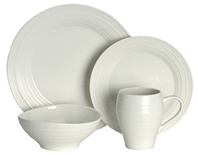 Mikasa Swirl 4 Piece Place Setting, White