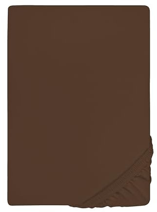 biberna Jersey-Elastic-Spannbetttuch 0077866 (Matratzenhöhe max. 25 cm) 1x 120x200 cm - 130x220 cm, topas/Mocca