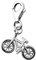 Quiges Charm Anhänger 3D Fahrrad 925 Silber mit Karabinerverschluss für Bettelarmband