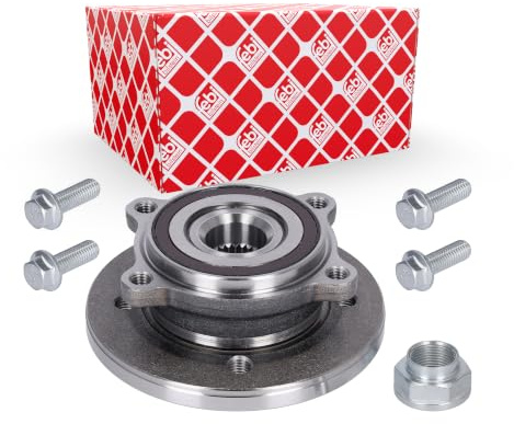 febi bilstein 37106 Wheel Bearing Kit with wheel hub, axle nut and fastening screws, pack of one