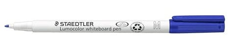 STAEDTLER 301-3 Lumocolor Whiteboardstift M-Spitze circa 1.0 mm, 10 Stück im Kartonetui, Blau, Nicht zutreffend