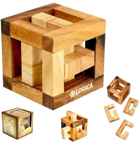 Logica Spiele Art Jagd Royale – 3D-Puzzle aus Edelholz – Schwierigkeitsgrad 5/6 Unglaublich – Kollektion Leonardo da Vinci