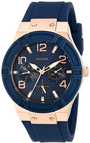 GUESS Femmes Analogique Quartz Japonaise Montre avec Bracelet en Silicone U0571L1