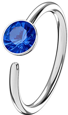 Piercingfaktor Piercing Ring Schild Clicker mit Strass Kristall für Septum Tragus Helix Ohr Nase Lippe Brust Intim