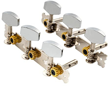 Musiclily 3+3 Short Mechaniken Satz für Akustikgitarre, Nickel mit Metallknopf