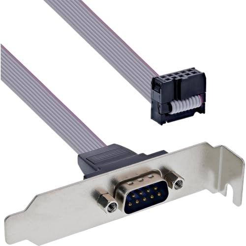 InLine 33208C Serielles Slotblech, Low-profile, 9-pol Stecker an 10-pol Buchsenleiste, 0,6m, bulk