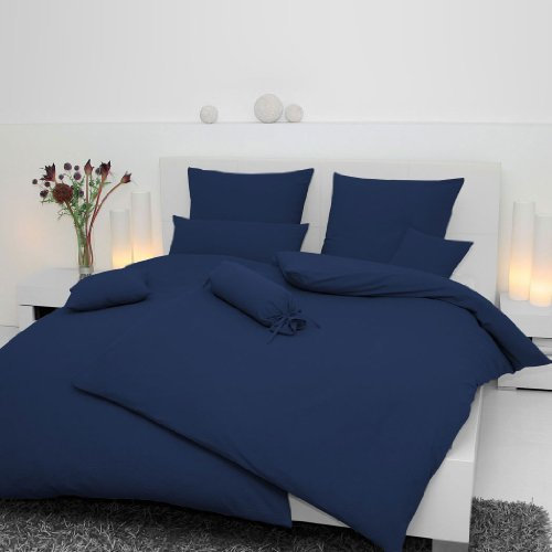 Janine Design Mako-Soft-Seersucker Bettwäsche Piano dunkelblau Kissenbezug einzeln 40x40 cm
