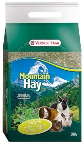 Versele Laga Mountain Hay 500 gr - Fieno di alta montagna per conigli e roditori (Menta)