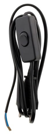 Zenitech - Cable Eléctrico con Interruptor para Luminaria - HO3VVH2-F 2x0,75mm² - Norma CE - Cable Flexible y Resistente - Ideal para Interior - Negro - 1,5m