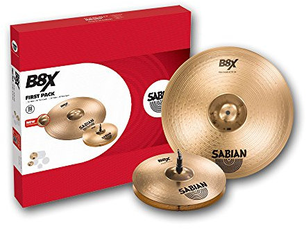 SABIAN 45001X B8X - Set de Platos de Batería, Set de Básico de Platos First Pack, Acabado Natural