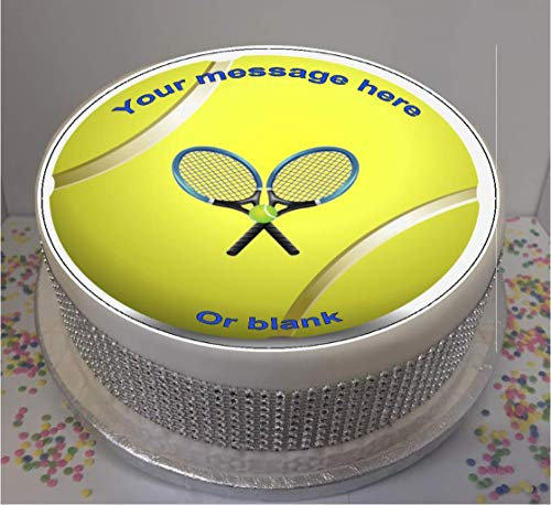 Sprinkles & Toppers Ltd Personalised Tennis Ball 8 Edible Icing Cake Topper (Please Leave Personalisation as Gift Message)