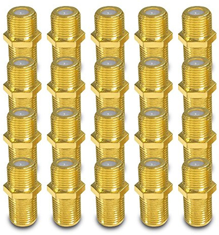 ARLI 20x F-Verbinder – F-Kupplung vergoldet F-Buchse auf F-Buchse | Koaxial Kabelverbinder zur Verlängerung & Verbindung von SAT Antennenkabeln