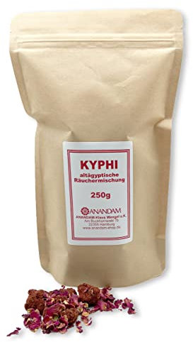 250g Kyphi Altägyptische Räuchermischung - Antikes Räucherwerk von Hand zubereitet - Sanfter weicher Raumduft, mit Honig & Rosenblättern verfeinert