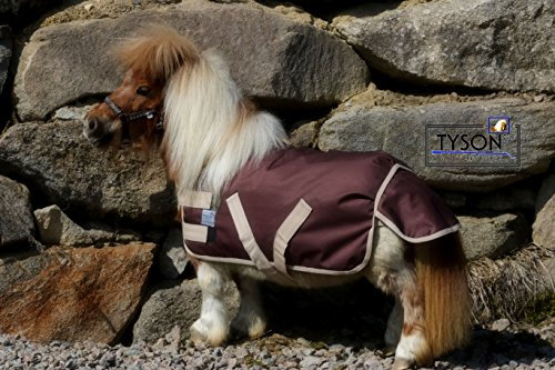 Tysons Breeches Regendecke Minipony Shetty Minishetty Braun/Beige 600 D nur Klett Outdoordecke Ponydecke 70 75 80 85 90 cm (80)