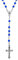 Soul-Cats Rosenkranz Kette Kreuz blau rosa gelb grün schwarz, Farbe: blau