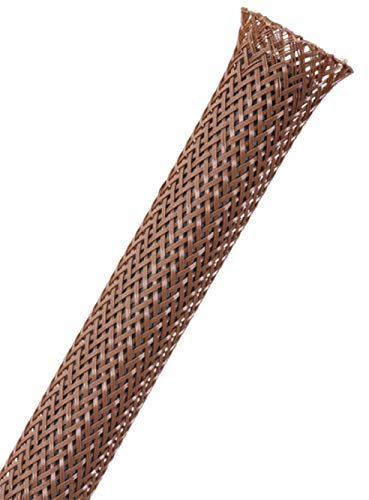 1/4 PET Expandable Braided Sleeving - Color: Brown - Length: 10FT