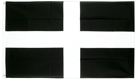AZ FLAG - Flagge Cornwall - 250x150 cm - St. Piran Große Fahne 100% Polyester mit Messing-Ösen - 300g