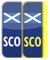 stika.co Set of 2 Scotland SCO Number Plate Stickers – Laminated Self-Adhesive Vinyl with Scottish Flag, Easy Application & UK Legal Compliance Post-Brexit