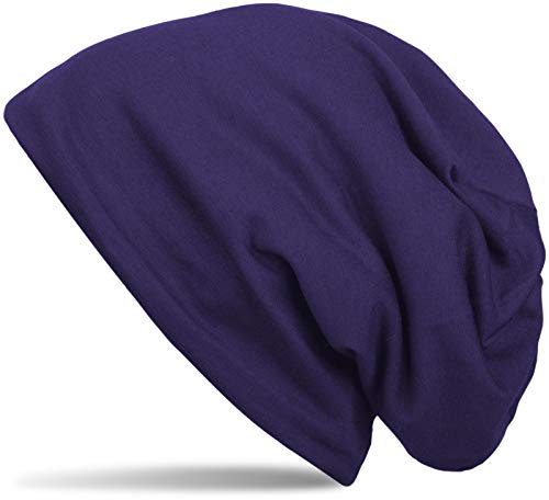 styleBREAKER Unisex Beanie Mütze Einfarbige mit Thermo-Fleece Futter, warme Winter Mütze gefüttert 04024008, Farbe:Lila