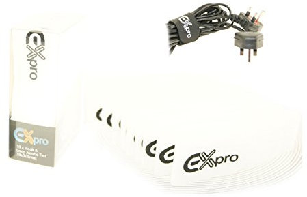 Ex-Pro® Super Size XL Reusable Hook & Loop Self-Gripping Cable Ties 300mm x 38mm - 10 Pack White