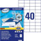 Europe100 Art. ELA049 Universal Etiketten (4.000 Klebeetiketten, 52,5x29,7mm auf A4, Papier matt, individuell bedruckbar, selbstklebende Aufkleber, kompatibel zu AVERY 3651) 100 Blatt, weiß