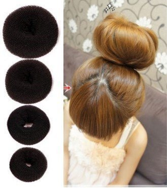 JIAHAO OPCC Hot Hair Donut Dutt-Ring-Styler, für einen charmanten Haarknoten, braun (1 x klein, 1 x mittel, 1 x groß, 1 x extragroß)