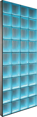 Fuchs Design Light My Wall Duschwand Beleuchtet (Farbwechsel) 97,5x195 cm - Duschtrennwand Glasbaustein Wolke Klar glänzend 19x19x8 cm