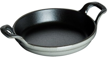 Staub Plat à gratin rond 15,2 cm en fonte gris graphite, fabriqué en France