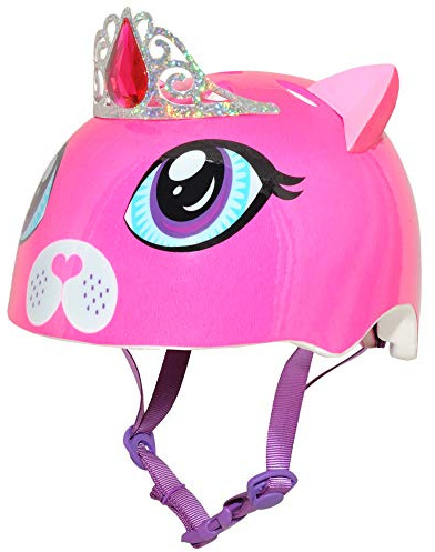 Raskullz 1210010-DKP-5 Girls Kitty Tiara Helmet, Dark Pink, Ages 5+
