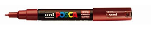 Uni-Ball Posca Extra Fine Bullet pc1mc 0.7 – 1 mm – wine-red Paste (Pack of 6