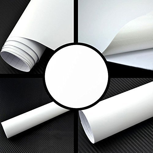 TipTopCarbon 8,55€/m² Matt Weiß 152cm breit Blasenfrei Autofolie selbsklebend mit Luftkanäle 3D Flex Folie Auto