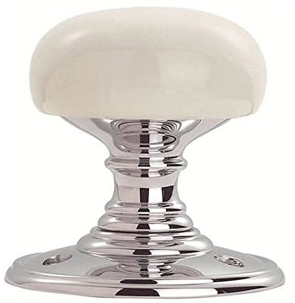 DELAMAIN - Pomo de porcelana (blanco liso), color rosa