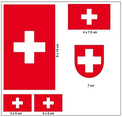 Aufkleber Set Schweiz Fahne Flagge