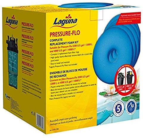 LAGUNA Filtro in Schiuma di Ricambio Pressure-Flo 12000 e 14000, Confezione da 5 Pezzi, 27,5 x 27,5 x 31 cm