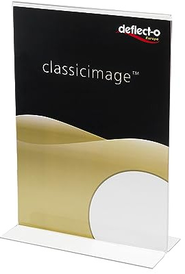Deflecto A5 Portrait Stand Up Sign Holder, Stall Display Stand, Menu Stand, Leaflet Display Stand, Document Holder, Menu Holders for Tables