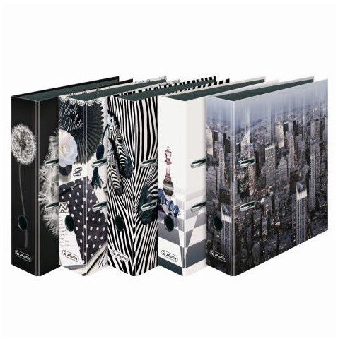 Herlitz 50001507 Motivordner A4 black&white, mehrfarbig (Modell zufällig, 1 Stück)