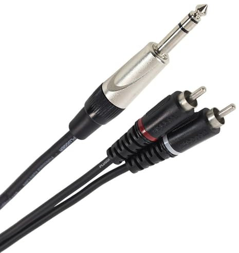 Plugger Câble Y Jack mâle stéréo/RCA mâle 1,50 m Noir