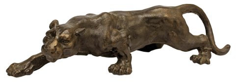 Design Toscano Nachtblauer Panther, Figur aus Eisenguss