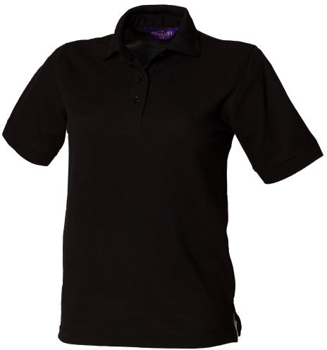 Henbury Womens/Ladies 65/35 Polo Shirt (XL) (Black)
