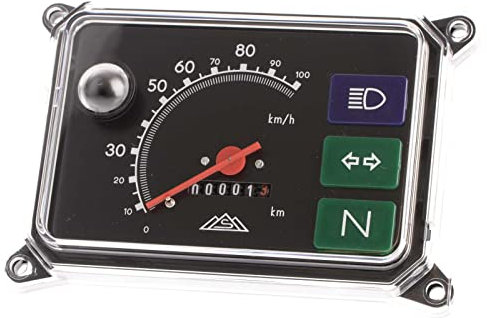 Gerätekombination - Tacho - Kombiinstrument - komplett mit 12V-Beleuchtung, Skale schwarz - 100 km/h - SR50, SR80