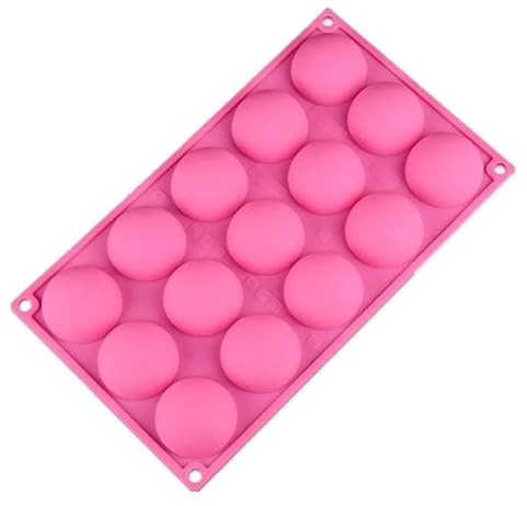 15 Halbkugeln Bällchen Silikonform Backform Schokoladenform Kuchenform Eiswürfelform Pralinenform Cupcake Keks Kuchen Basteln Backen Verzieren Eckige Runde Form von ROYAL HOUSEWARE