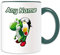 Yoshi - Taza de equitación (personaje de videojuego de pingüino, color de disfraz), cerámica, Verde