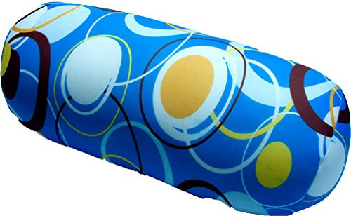 COVERBAGBCN - Zylindrisches Anti-Stress-Relax-Kissen | Entlastung für Nacken und Lendenwirbelsäule | Füllung mit bequemen Kügelchen | Weiches Lycra-Gewebe | Maschinenwaschbar | 35x15 cm (Blauer Mond)