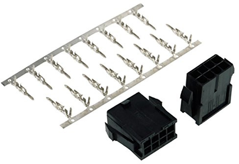 Phobya VGA Power Connector 8Pin Buchse inkl. 8 Pins - 2 Stück Black Kabel Connector