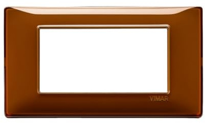 Vimar 14654.49 Plana placca 4 moduli, 14.25x8x0.9cm, Reflex tabacco
