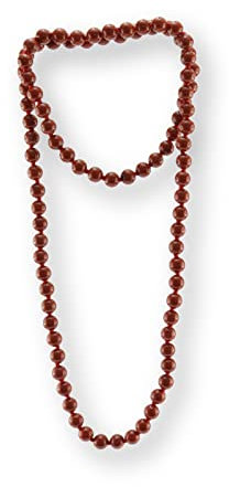 Budawi® rote Jaspis Kette Halskette Kugel 8 mm Perlenkette Länge 80 cm endlos