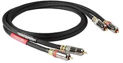 Goldkabel Black Edition Cinch MKII Stereo Cinchkabel RCA (Länge: 1,00 m)