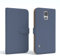 EAZY CASE Tasche kompatibel mit Samsung Galaxy S5/LTE+/Duos/Neo Schutzhülle mit Standfunktion Klapphülle Bookstyle, Handytasche Handyhülle mit Magnetverschluss und Kartenfach, Kunstleder, Dunkel Blau